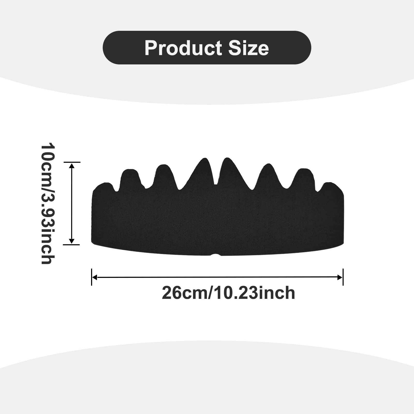 5 Pcs Black Baseball Cap Inserts - Flexible, 26cm x 10cm x 0.15cm,