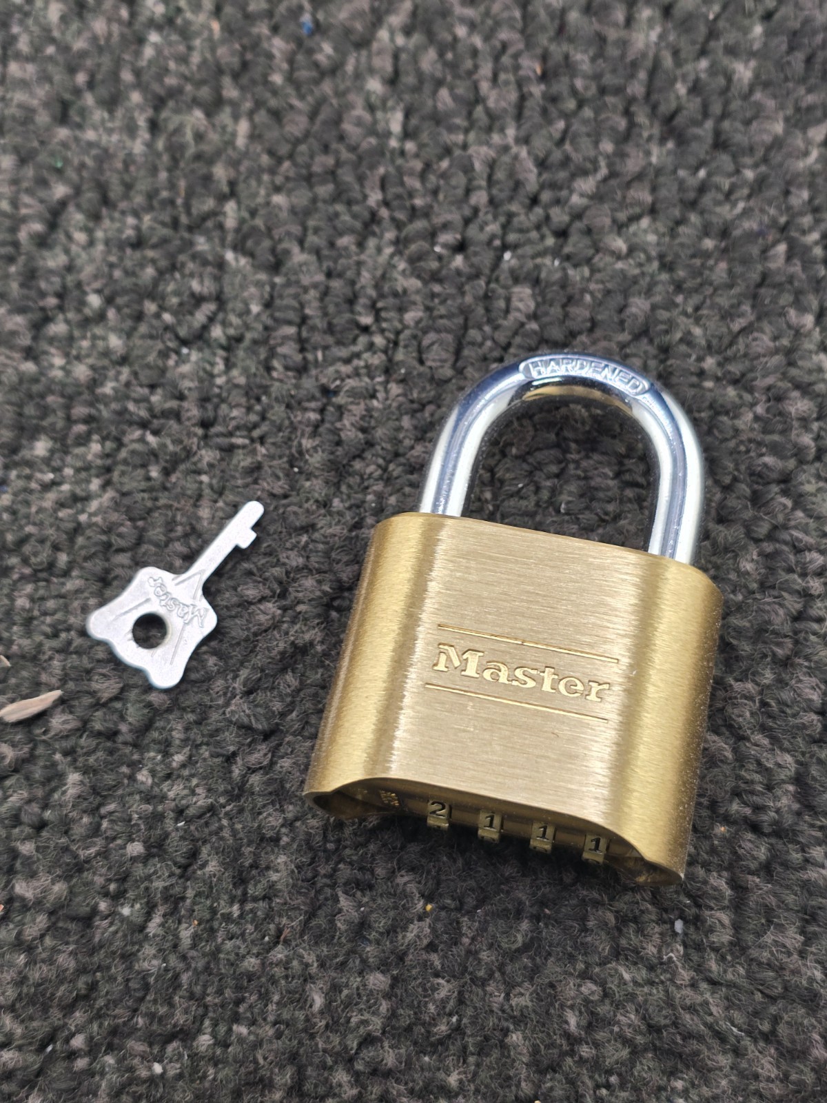 Master Lock 175 4-Digit Resettable Brass Combination Padlock w/ 1-inch Shackle