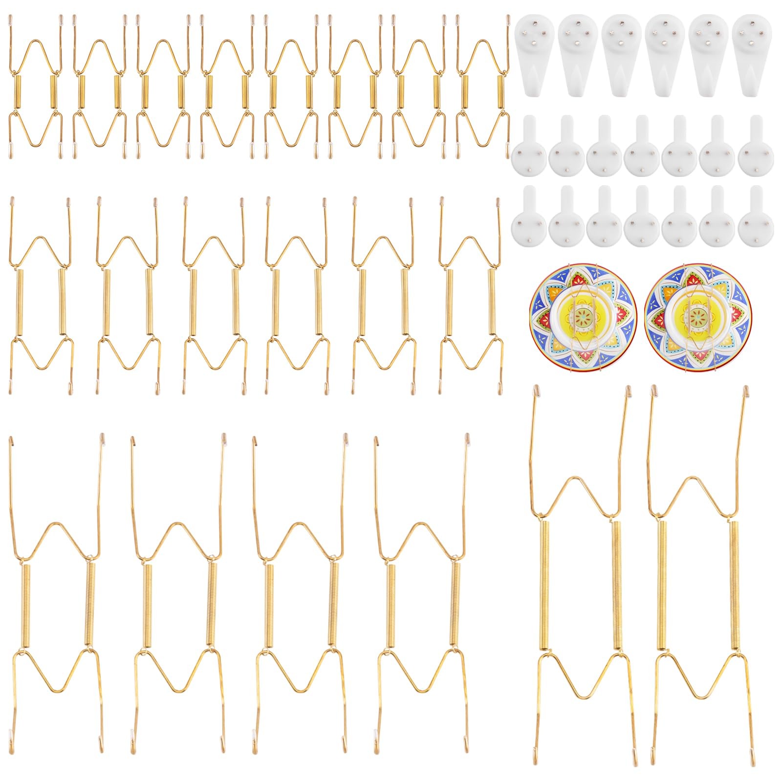 20 Pack Plate Hangers for The Wall, Invisible Heavy-Duty Stainless Steel Wire...