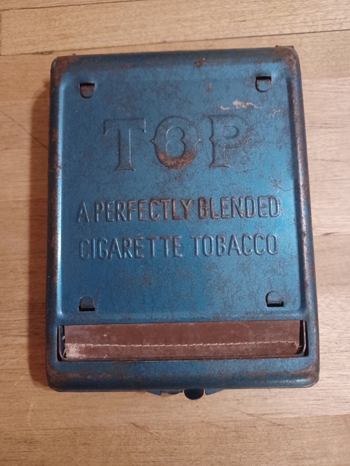 Vintage TOP Cigarette / Tobacco Roller Blue Metal Original