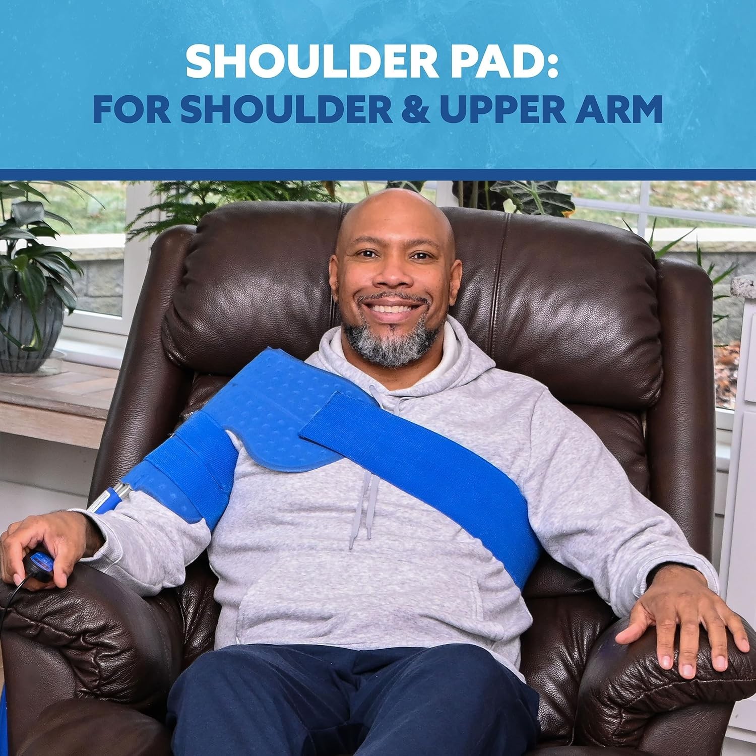 Broad Coverage Shoulder Pad for Cold Therapy and Pain Relief - Adjustable Fit