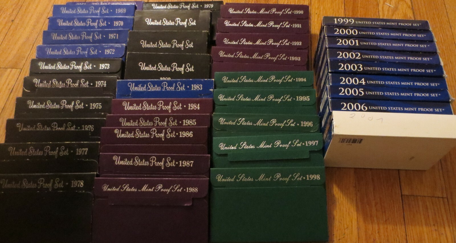 1968 to 2007 Proof Set U.S. Mint 40 Proof Sets San Francisco Mint Box COA  Value