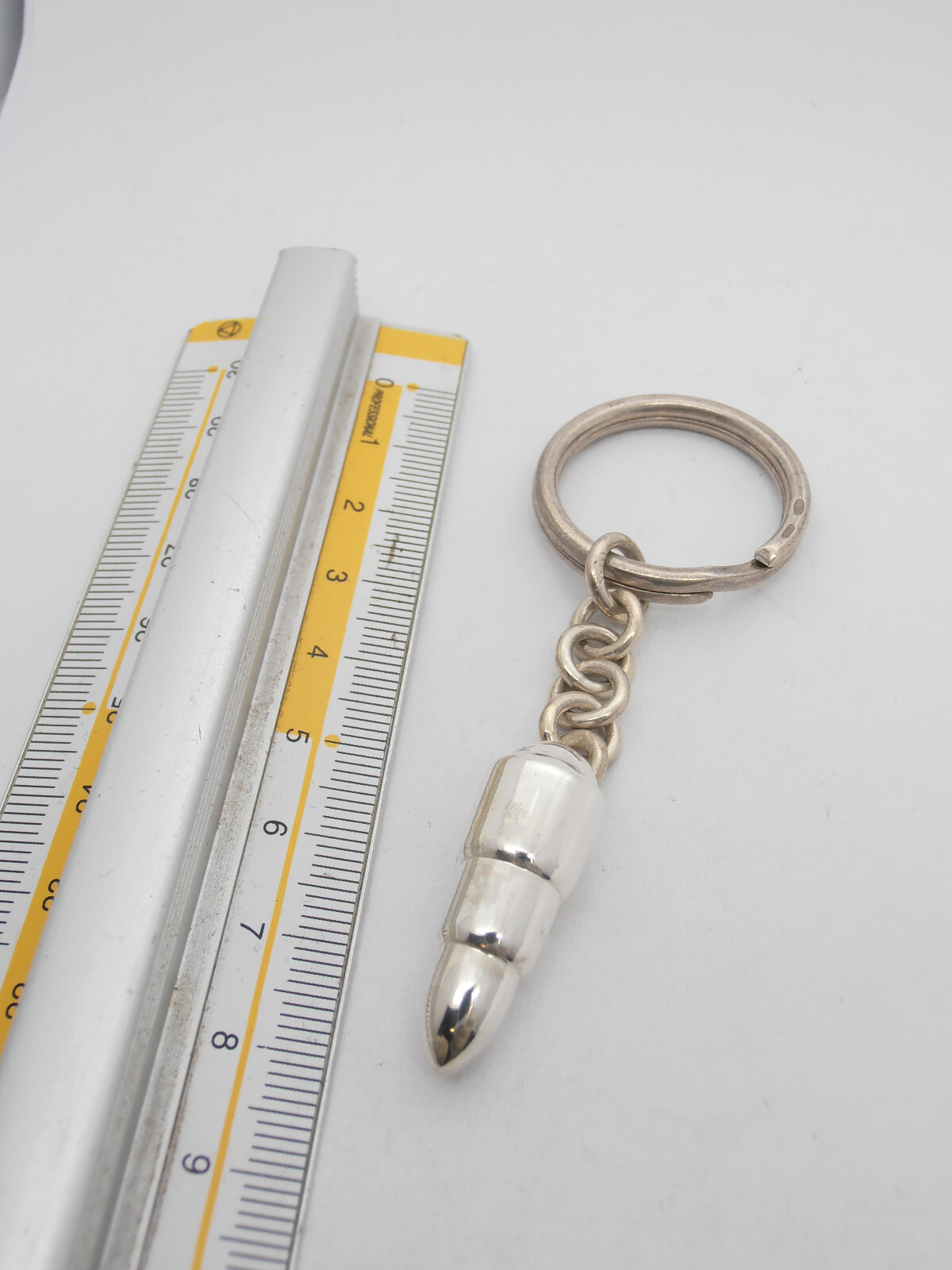 Bullet: 925 Silver Keychain with Bullet - Ammunition - Cartridge