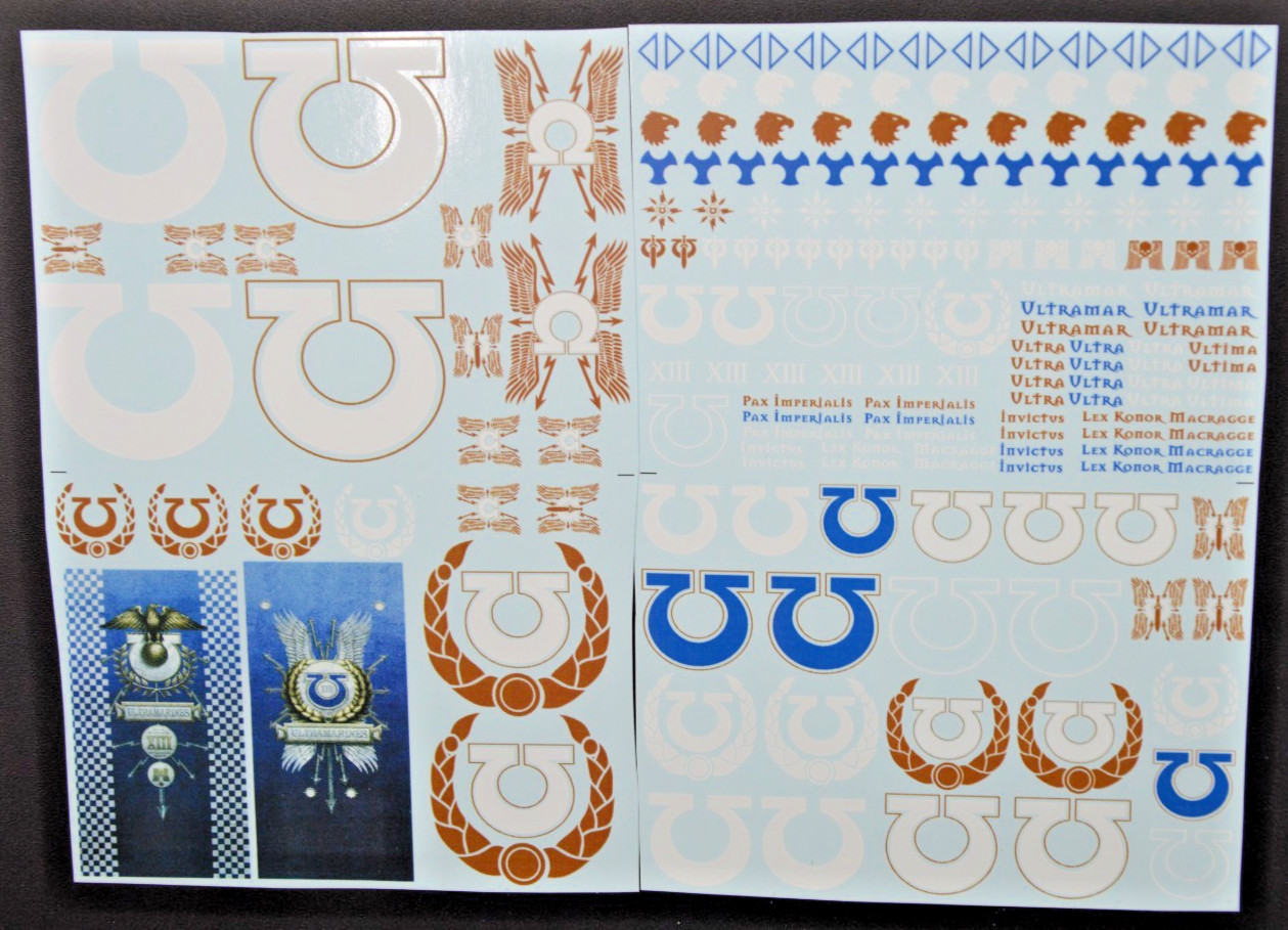 Warhammer 40k/30k/HH Ultramarines Vehicle & Dreadnought Transfer sheet