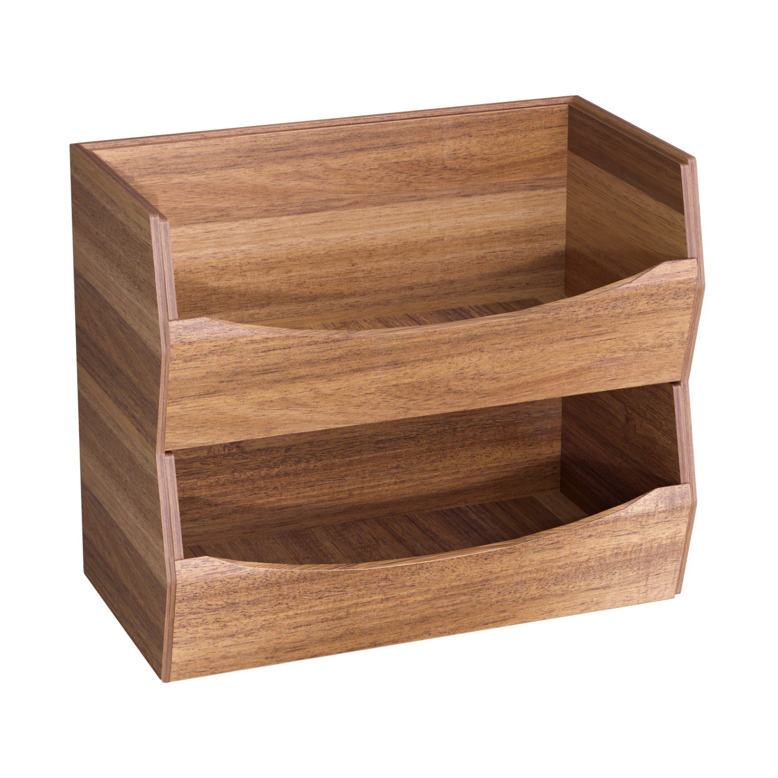 Seville Classics 2-Piece Stackable Acacia Bin Set