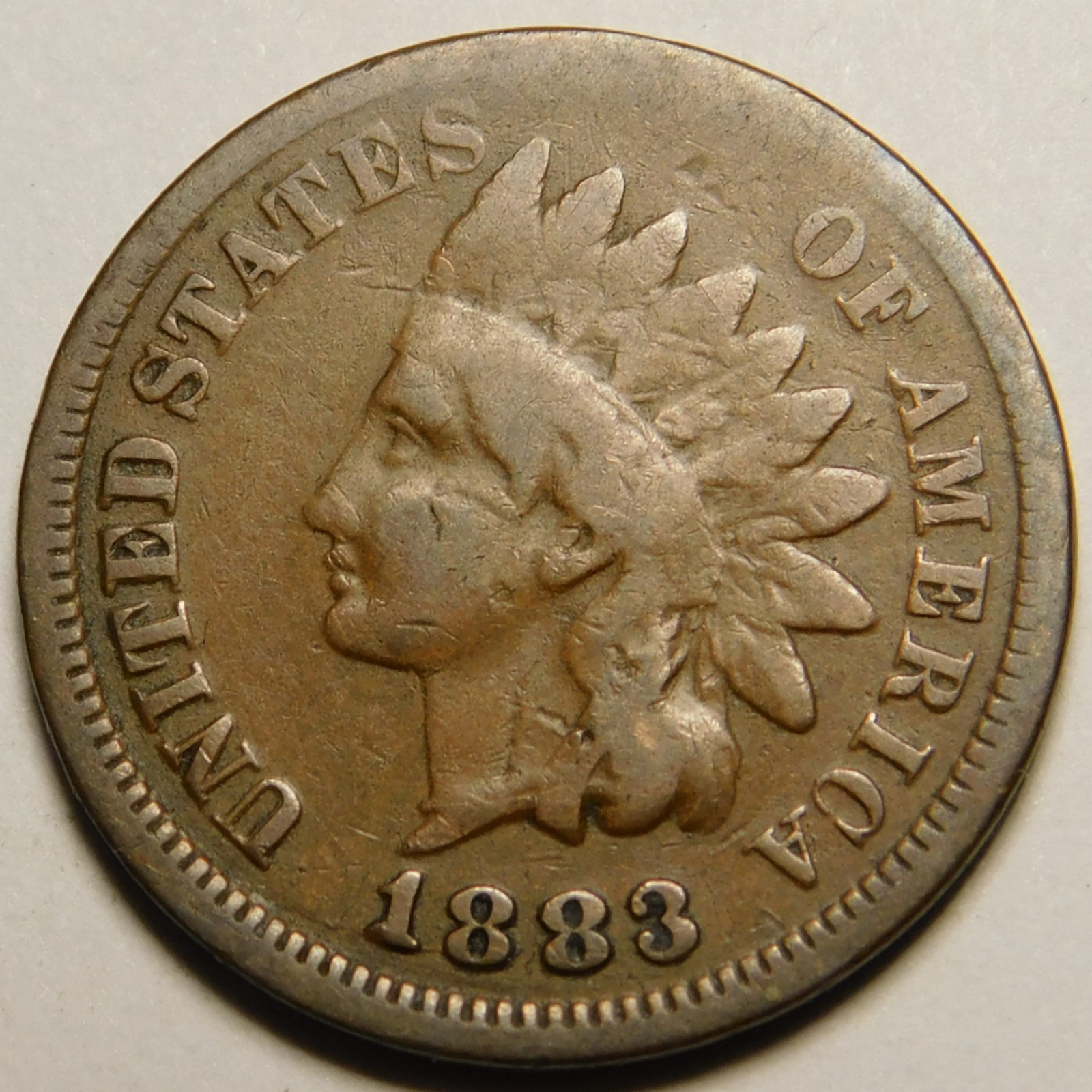 1883 Indian Head Cent Penny VG - F  "Not Cleaned - Actual Coin Pictured"