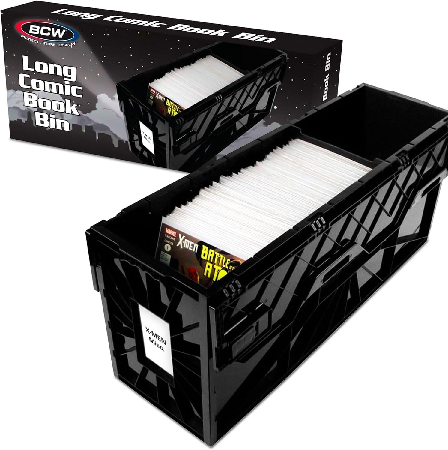 Single Comic Storage Box, Black Plastic Design with Easy Installation Features