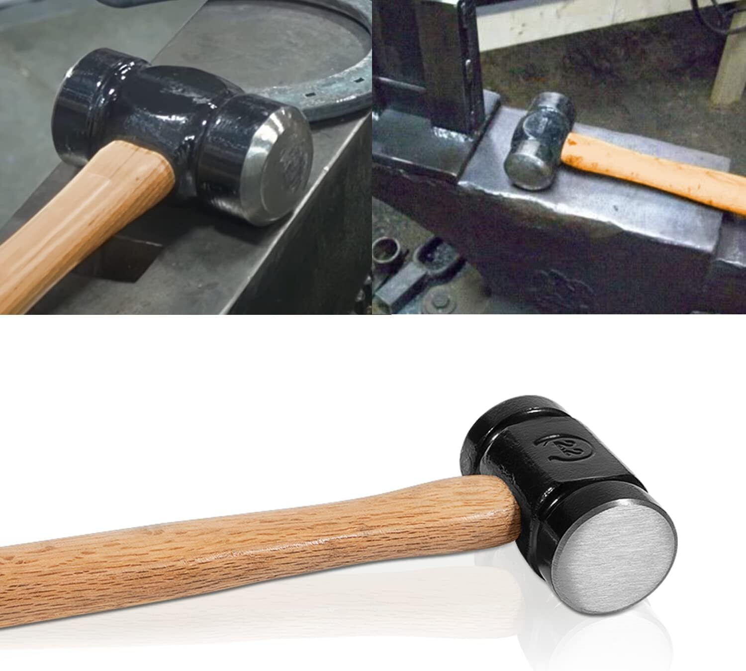 36OZ Rounding Hammer Blacksmith Engineer Drilling Handmade Knife Making Forge