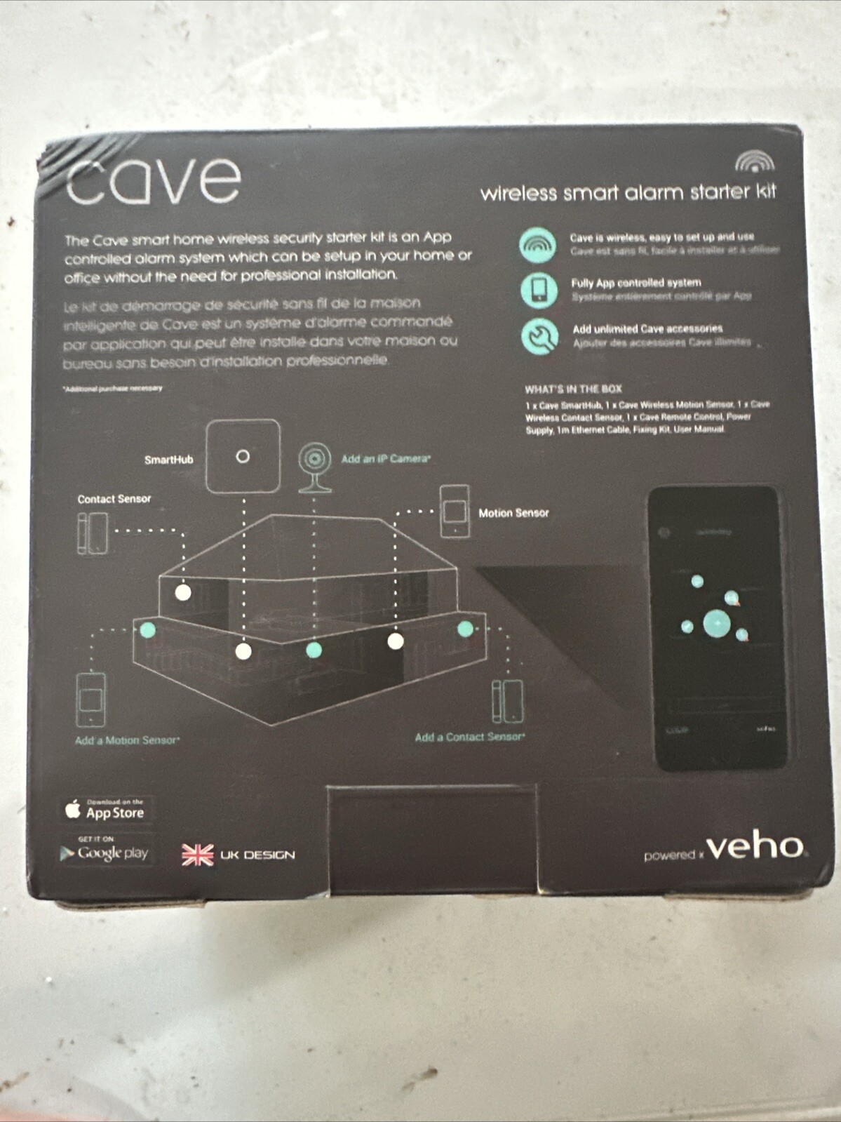 Veho VHS-001-SK Cave Wireless Smart Alarm Starter Kit Home Security System