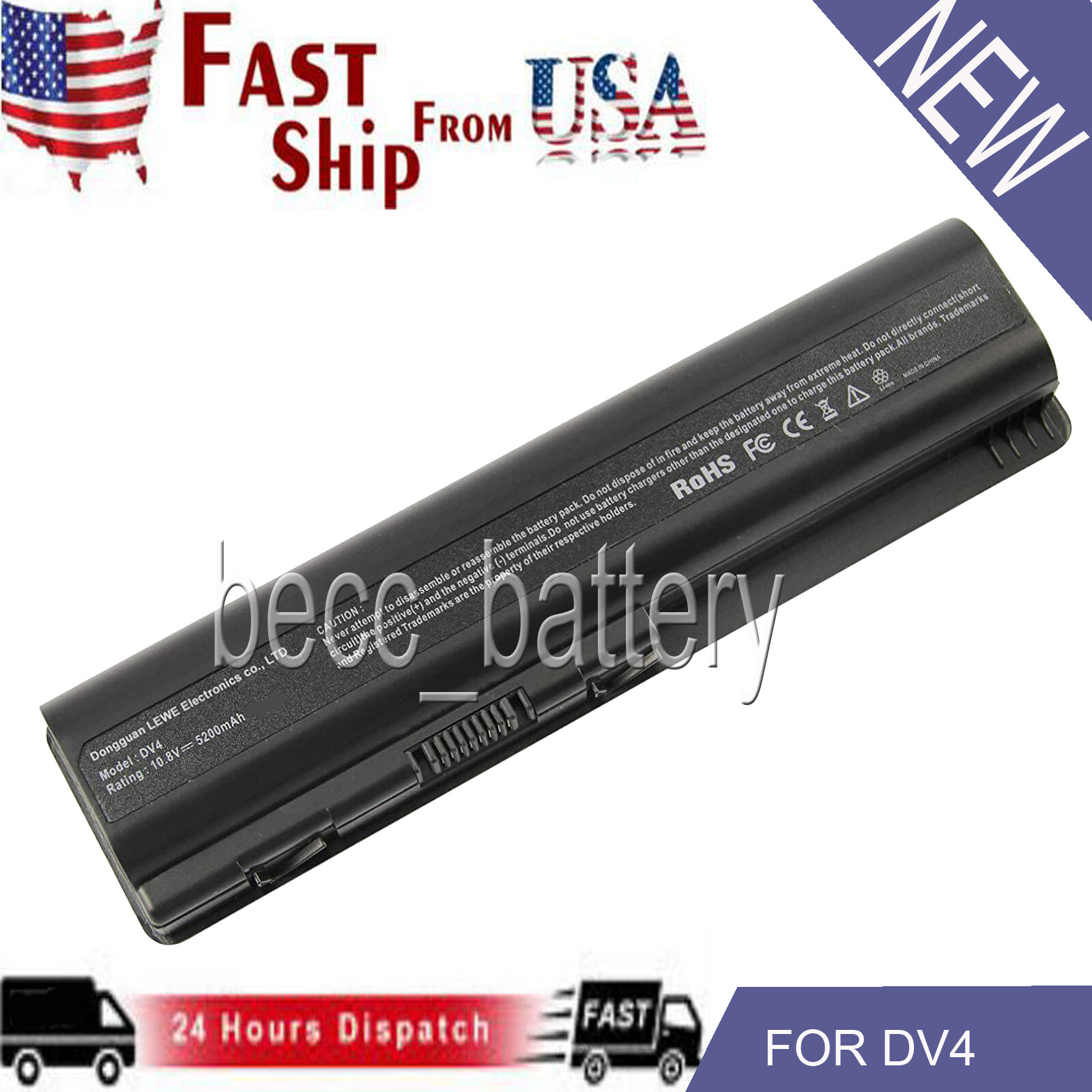 Battery compatible with HP 498482-001 511883-001 509458-001 511872-001 US
