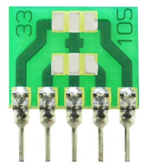 5 Pin SIP Surface Mount Adapter for SOT-89-5SOT-89-5L, ANALOG PKG. RK-5,
