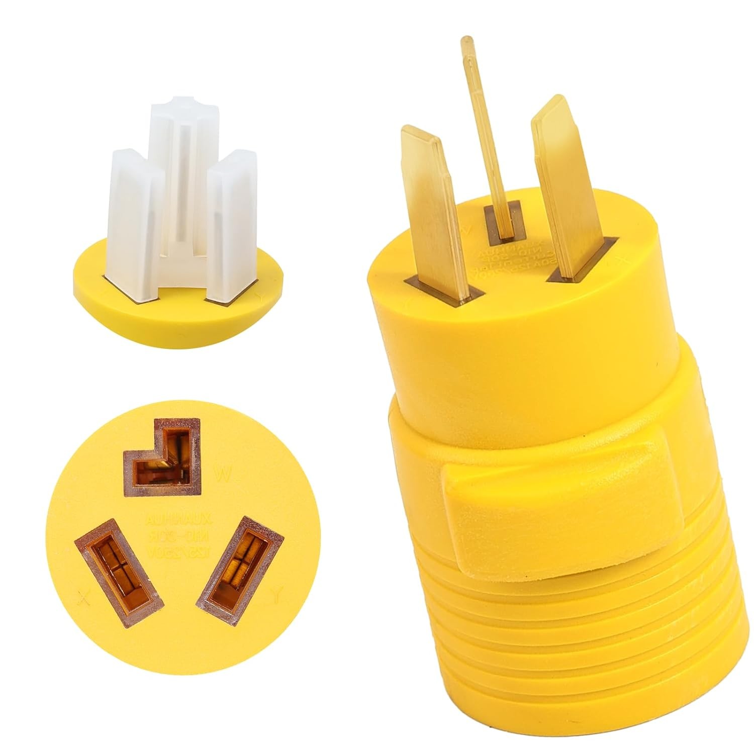 NEMA 10-50P to 10-30R Dryer Adapter, 3 Prong 50Amp Male Plug 30 Amp yellow