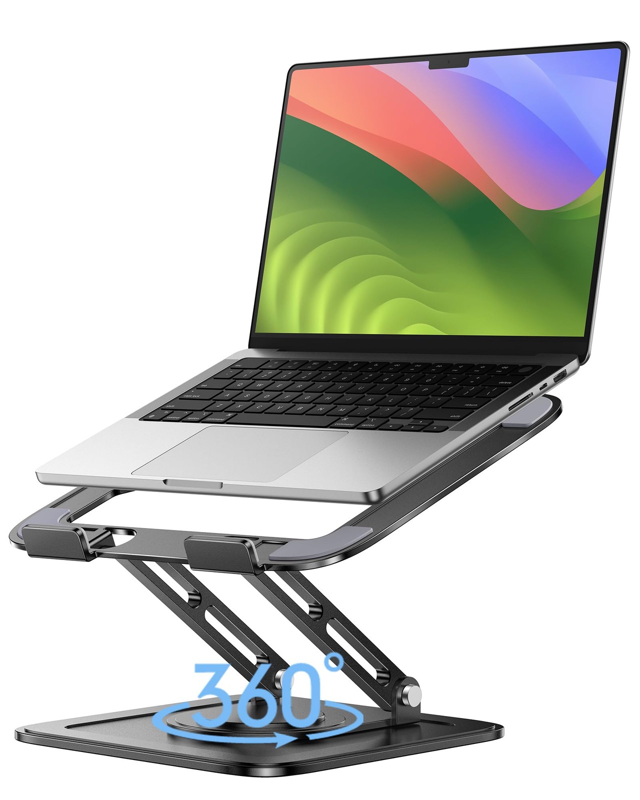360 Rotating Laptop Stand Foldable Ergonomic Riser Metal