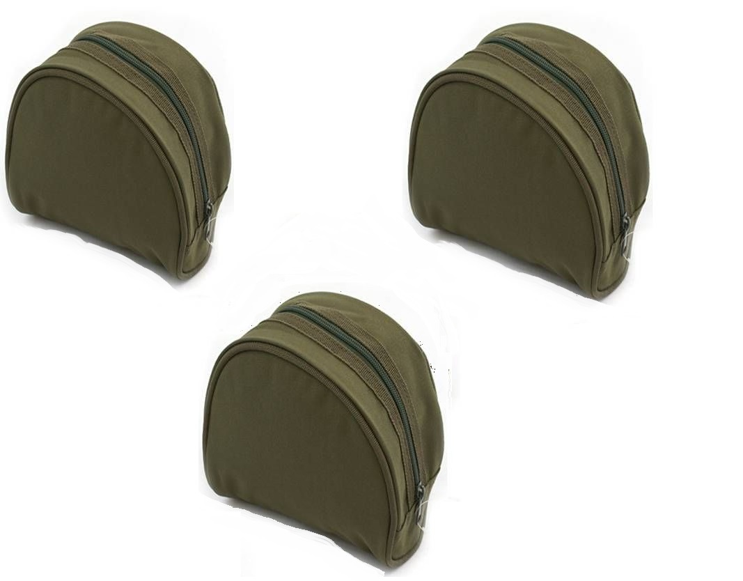 Padded Green Fishing Reel Cases / Bag For Carp Pike Sea Fishing Tackle