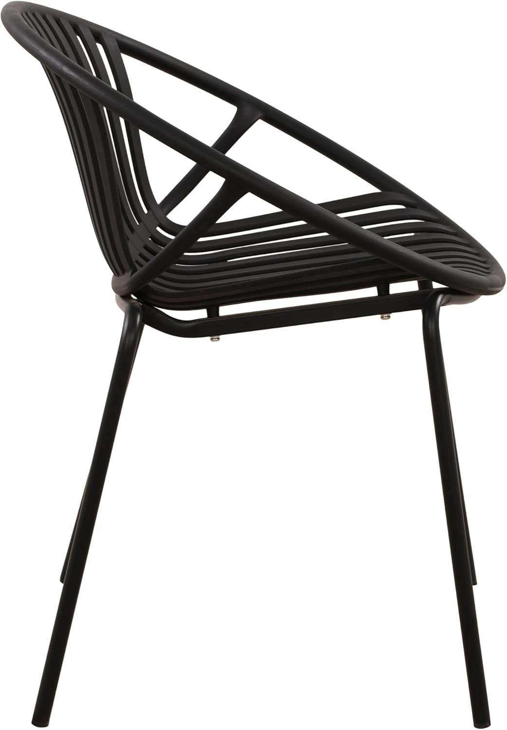 Set of 2 Tita Modern Patio Outdoor Dining Chairs Stacking Chair Outside Dinner