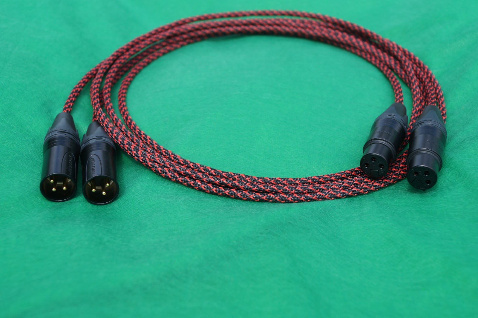4 FT SILVER PLATED MIL-SPEC MIC BALANCED XLR BRAIDED SLEEVE PAIR CABLE.