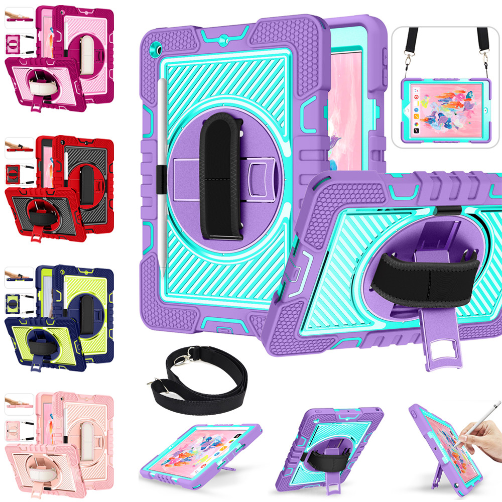 Heavy Duty Stand Rugged Case For iPad (A16) 11th /Air 11" M4 /Pro 11" M5 w Strap