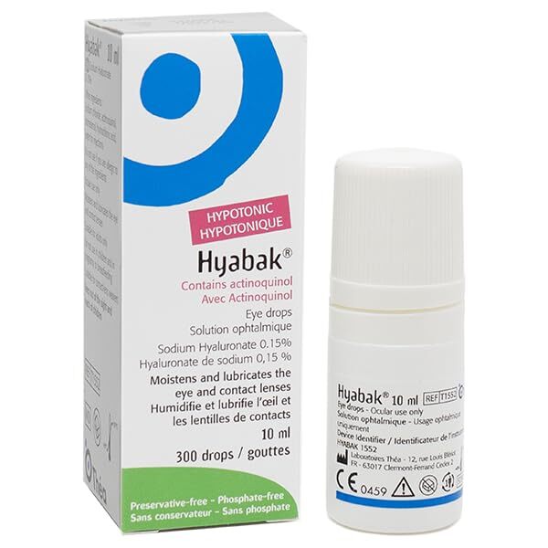 Thea Hyabak Eye Drops - Hyaluronic Acid for Dry Eyes Contact Lens Moisturizin...