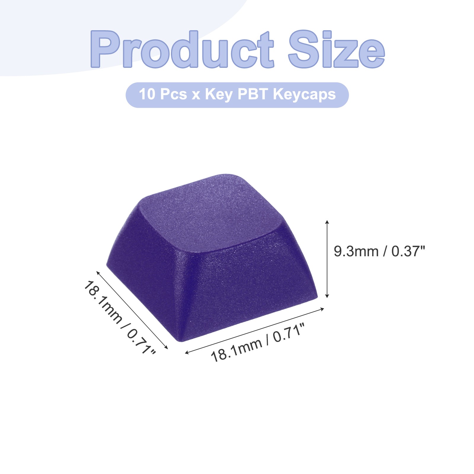10Pcs XDA Profile Keycap Set PBT Mechanical Numeric Keypads, Bright Purple