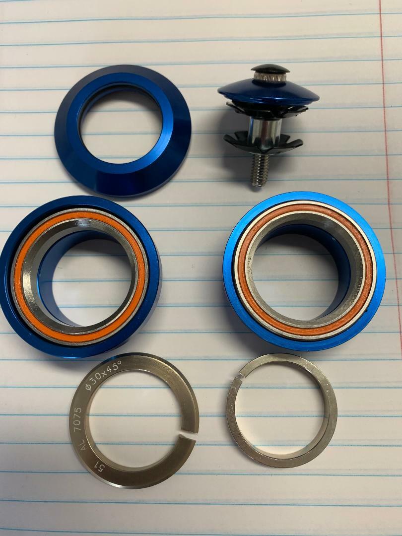 BLUE Headset ALLOY SEALED BEARING  1-1/8" x 34mm x 30mm Threadless  BMX Bikes