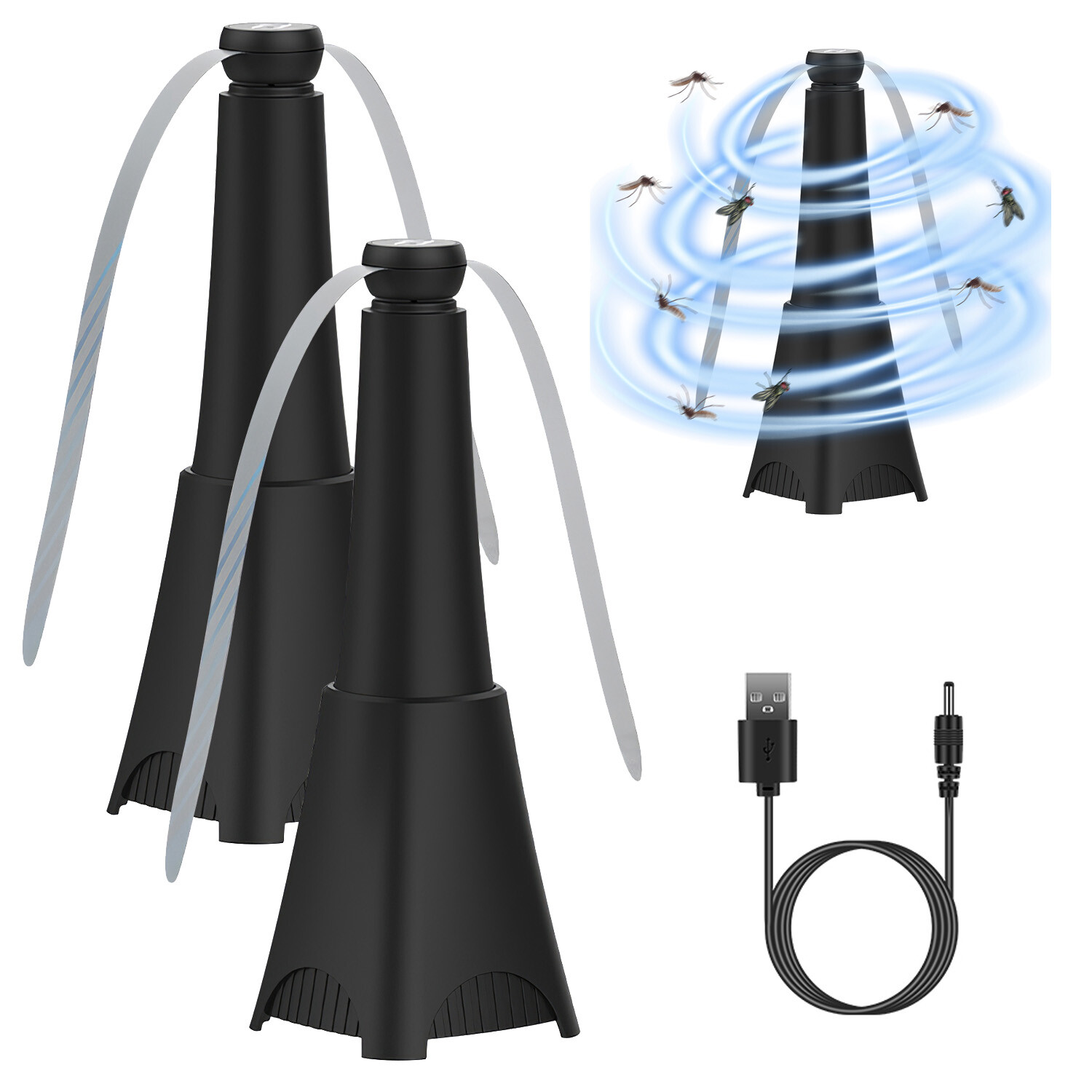 2 Pack Repellent Fans for Meal Table Food Fly  Fans Battery Powered