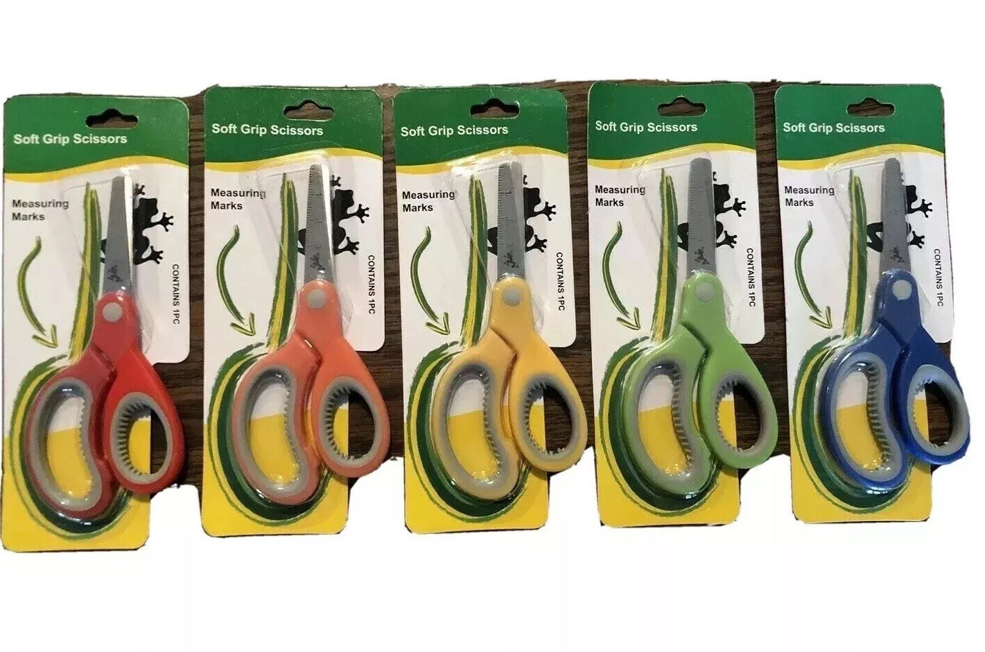 Scissors Kid Size Rainbow of Colors Set of 5  Red Orange Yellow Green Blue Craft