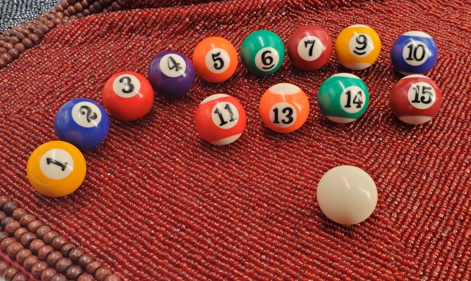 Miniature Pool Balls Set Please Read Description (C40)