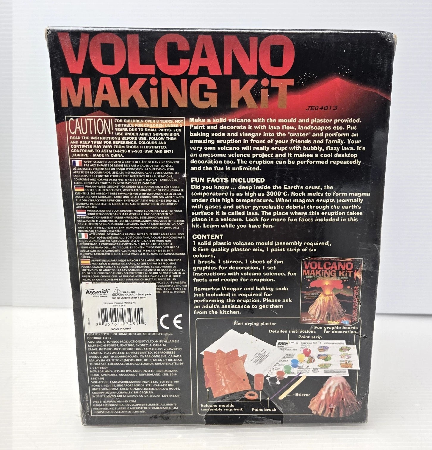 4M KidzLabs Volcano Making Kit STEM Science Project Educational NEW Sealed