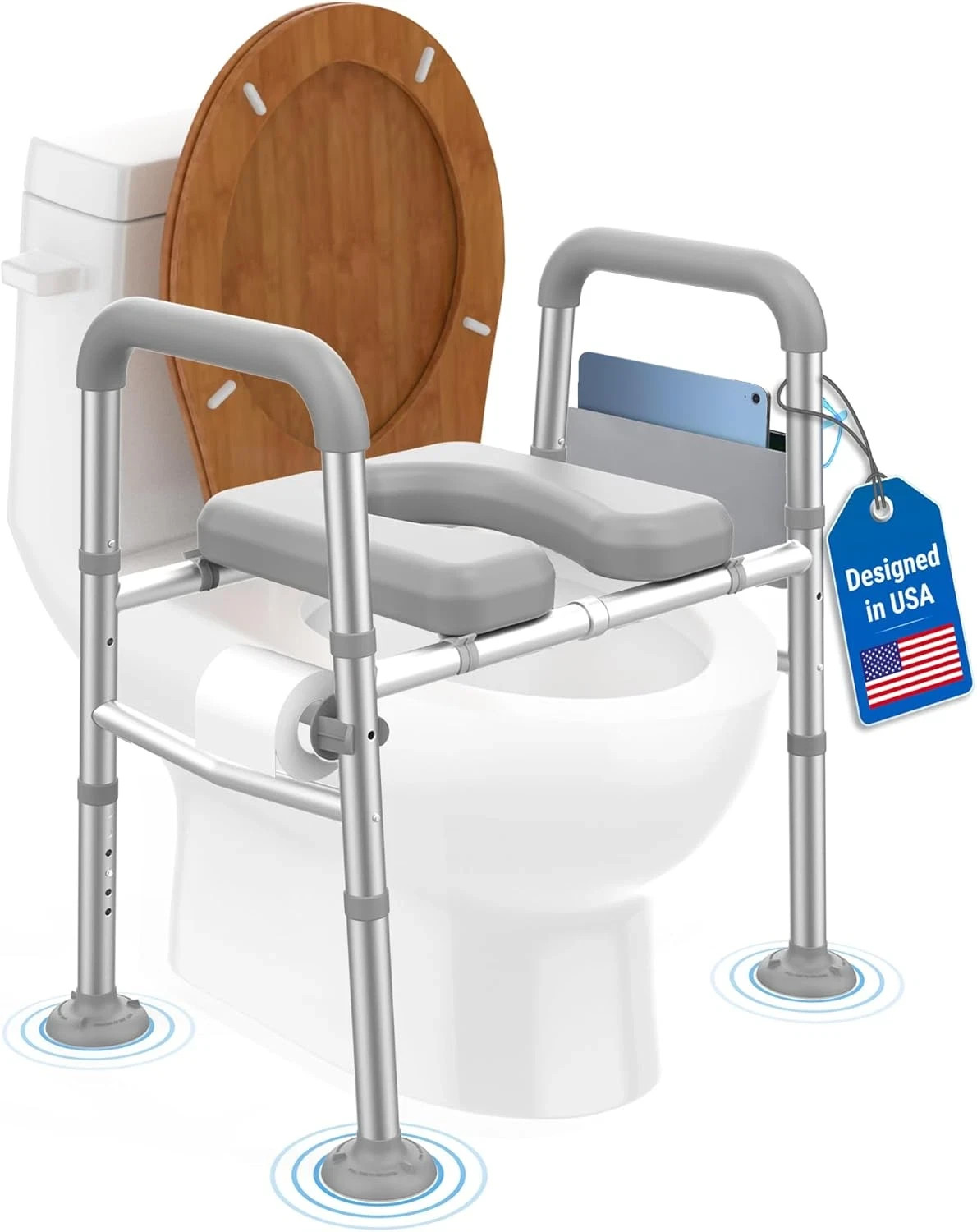 Toilet Seat Risers for Seniors, Raised Handicap Toilet Seat with Handles over To