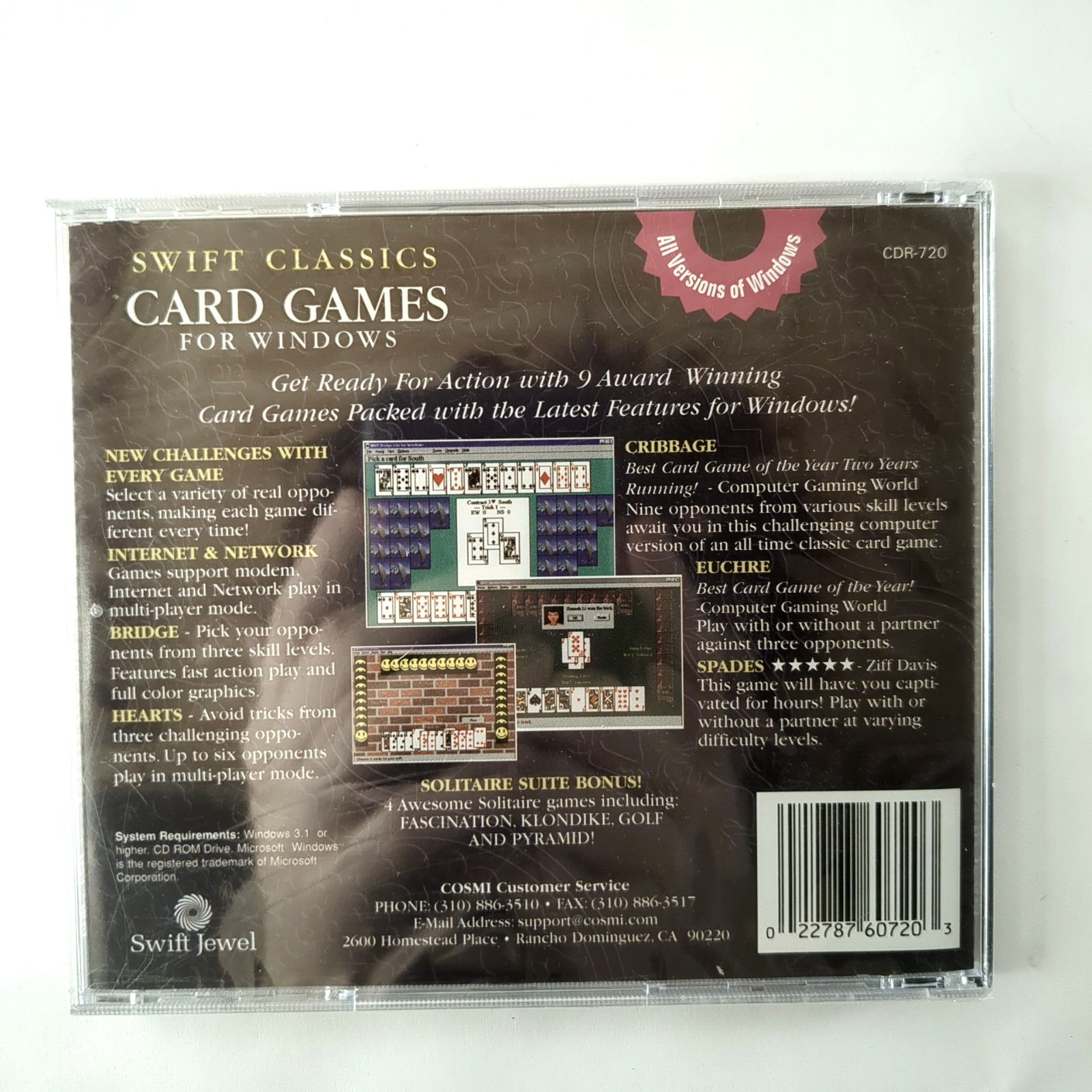 Vintage PC Game - Swift Classics Card Games for Windows CD-ROM - SEALED UNOPENED
