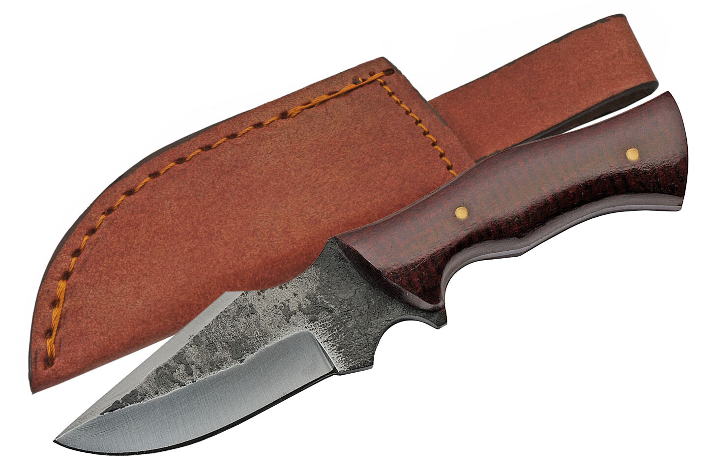Hunting Knife | Carbon Steel Blade Micarta Handle Full Tang 6.25" Leather Sheath