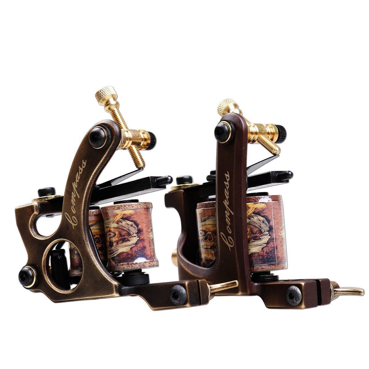 TOP PRO LEVEL Compass Brass Tattoo Machine 2 gun Straight Shader Circle Liner