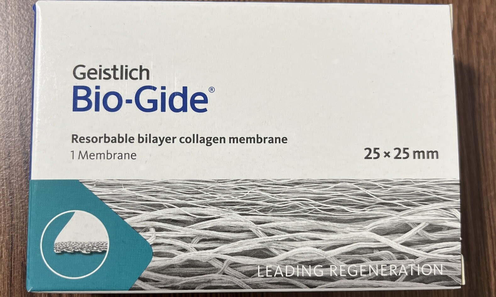 Geistlich Bio-Gide Dental Collagen Membrane Sterile Resorbable Bilayer 25x25mm