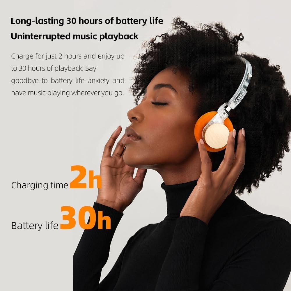 FiiO EH11 Lightweight Over-Ear Bluetooth Headphones, Dual Device (Transparent)