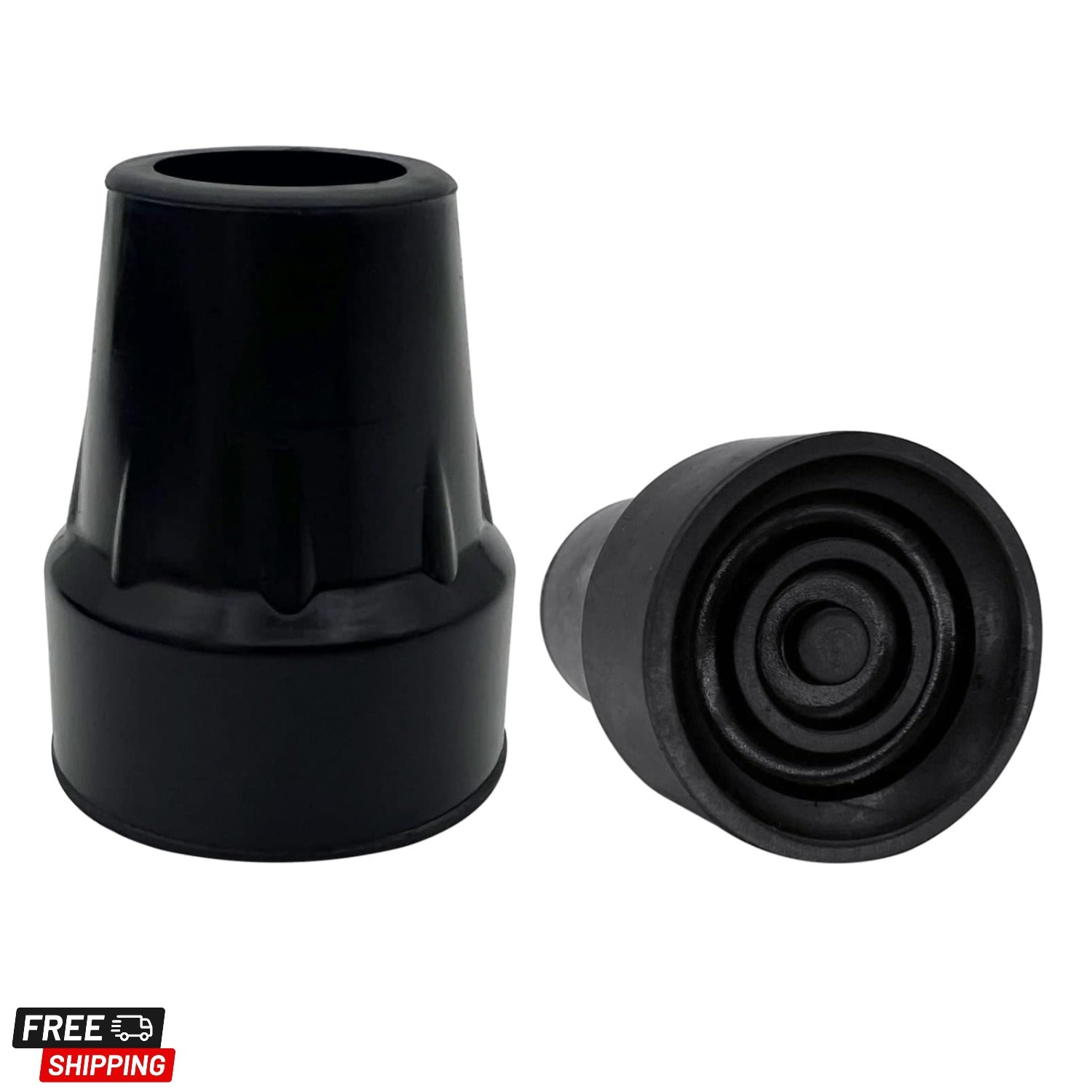 Replacement Cane Tips 7/8 Inch - Pack of 2 with Enhanced Traction for Stability