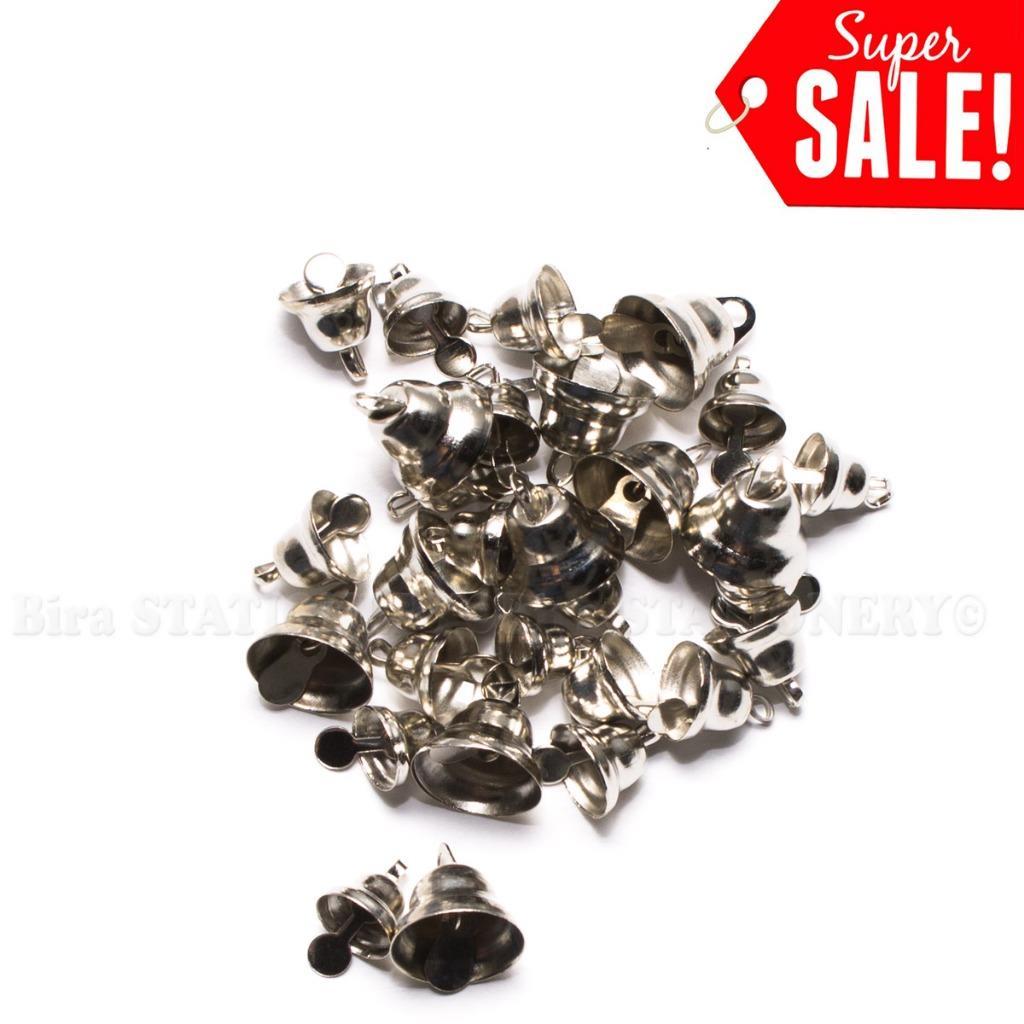 30pcs Small Craft Jingle Bell Christmas/Bow/embellishment/ornament Silver