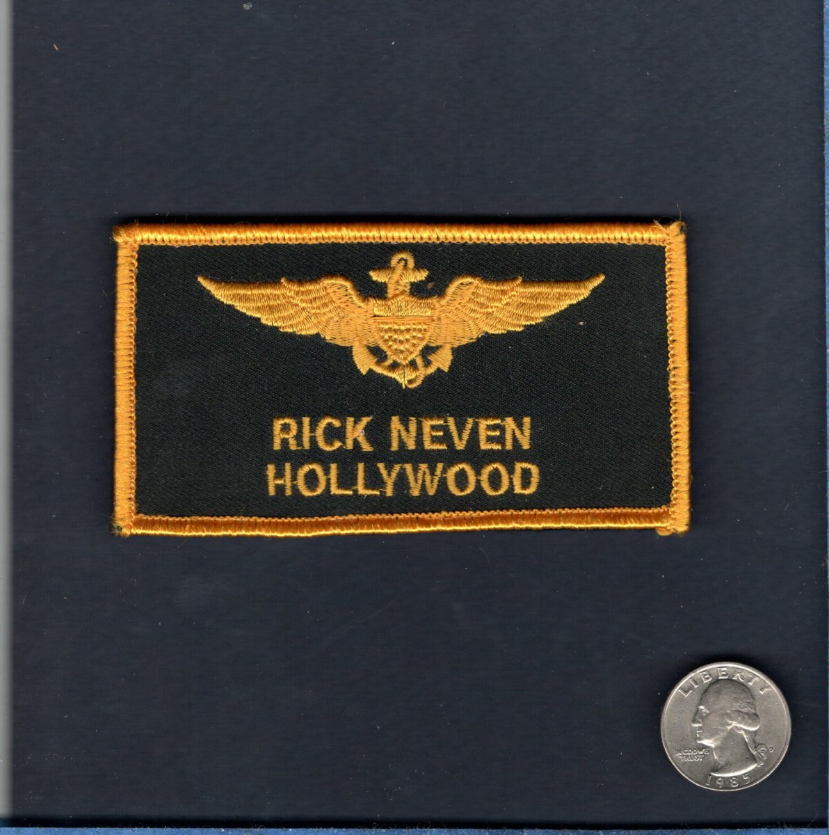 Rick HOLLYWOOD Neven TOP GUN Movie US NAVY Squadron Halloween Costume Name Patch