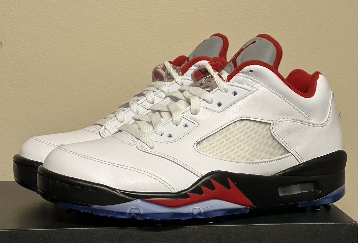 NEW! NIKE AIR JORDAN V LOW RETRO 5 GOLF CLEATS SZ 7 [CU4523-100] 🔥🔥🔥