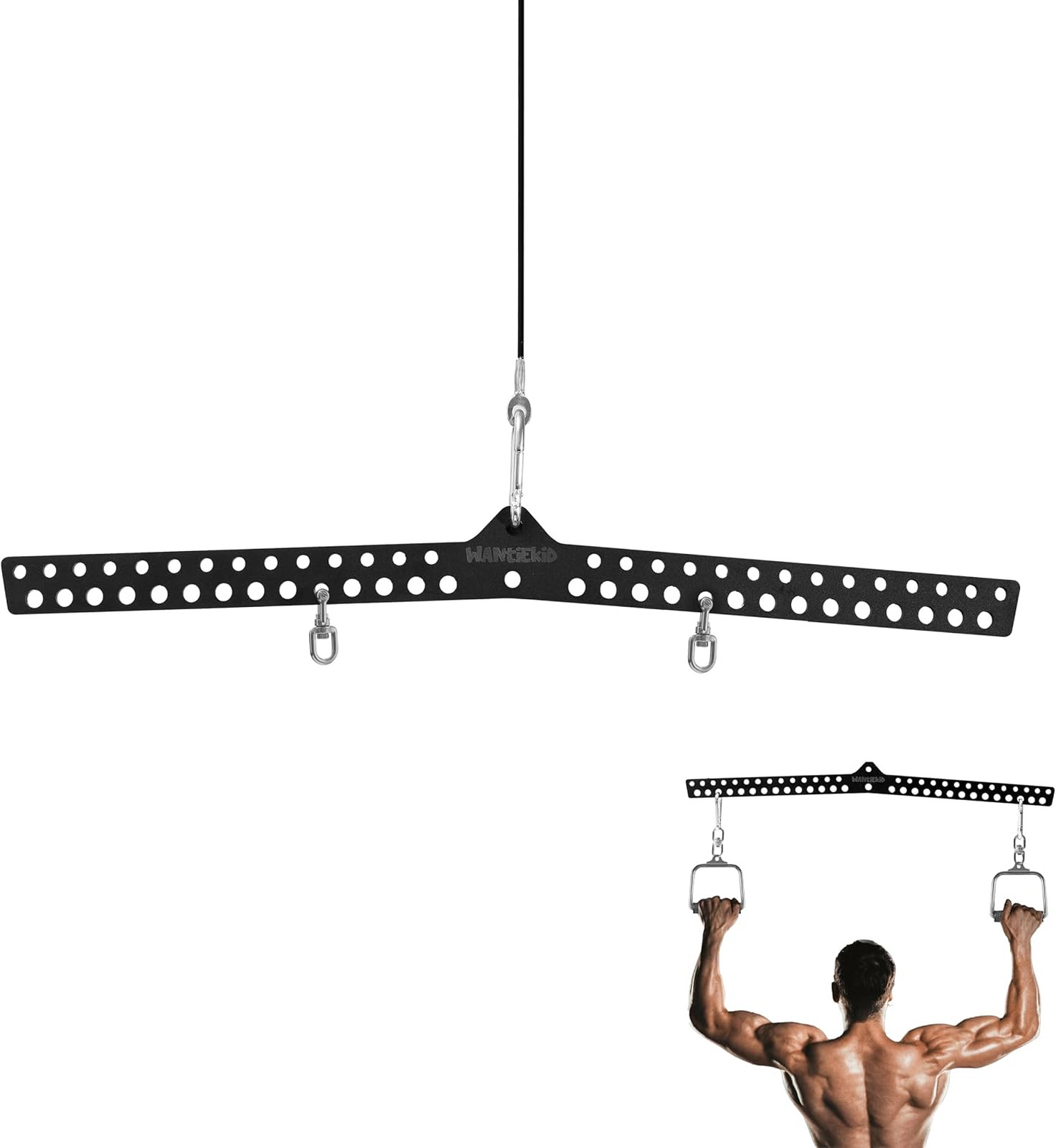 Multi-Grip LAT Pull Down Bar Cable Machine Attachment Heavy Duty Steel with