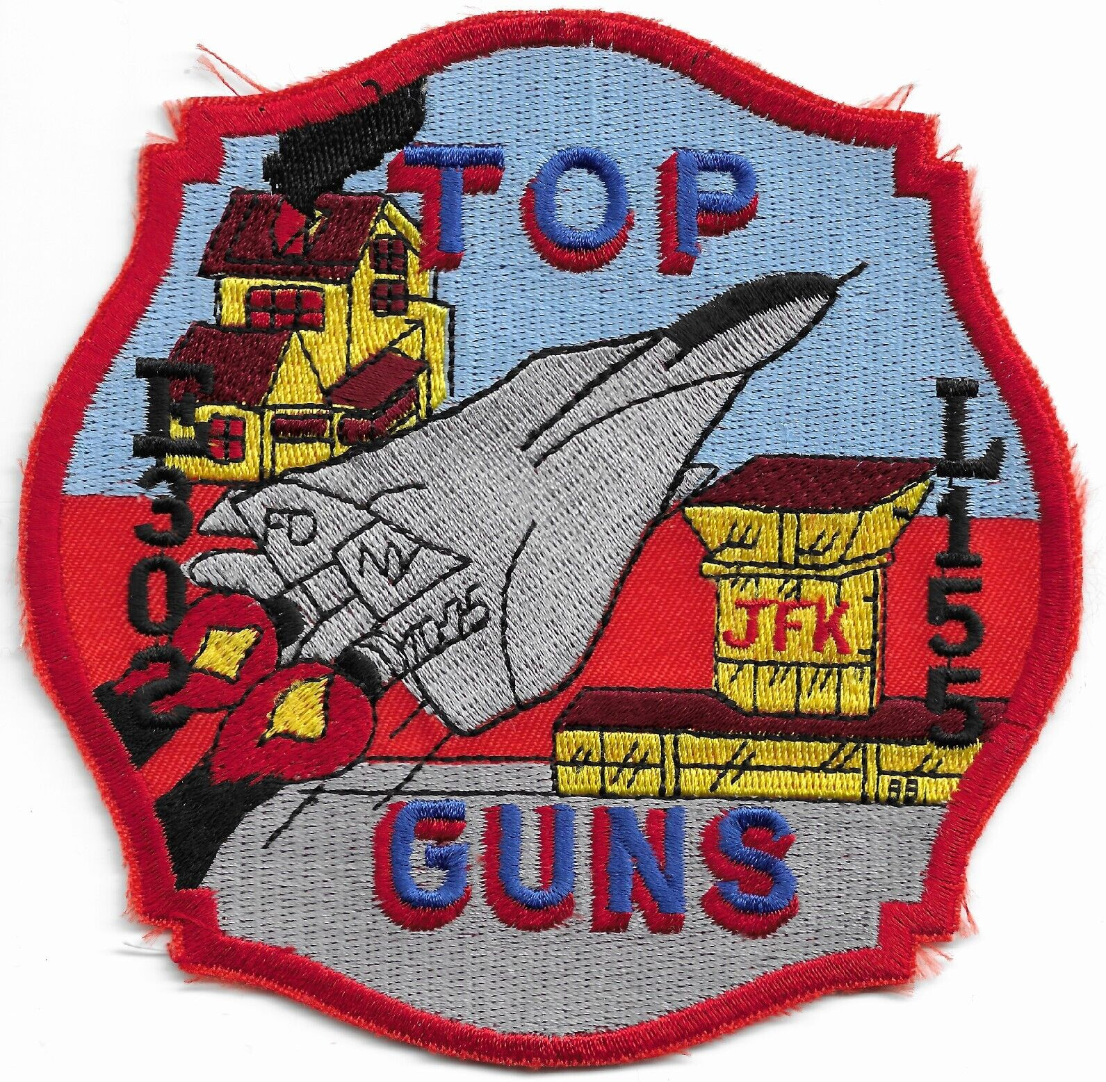 Vintage - New York City Engine-302 / Lad-155 "TOP GUNS", NY (5" x 5") fire patch