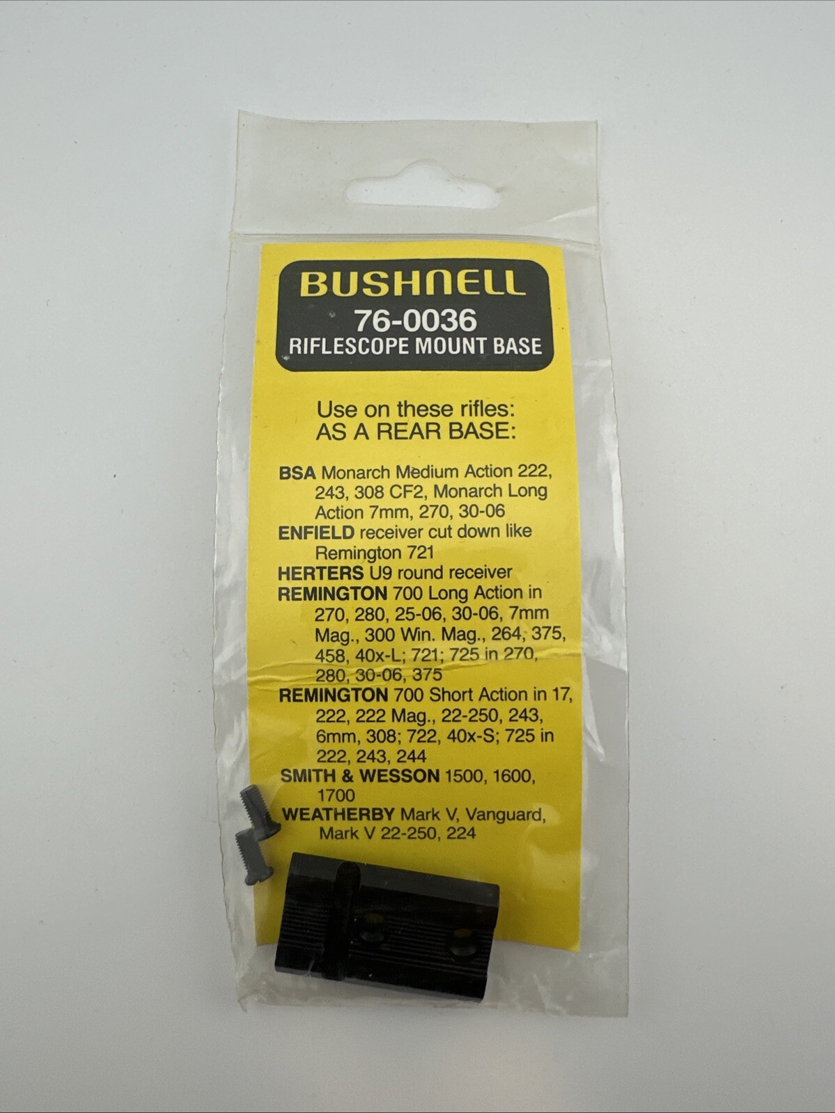 Bushnell 76-0036 Scope Mount Base BSA Enfield Herters Remington S&W Weatherby