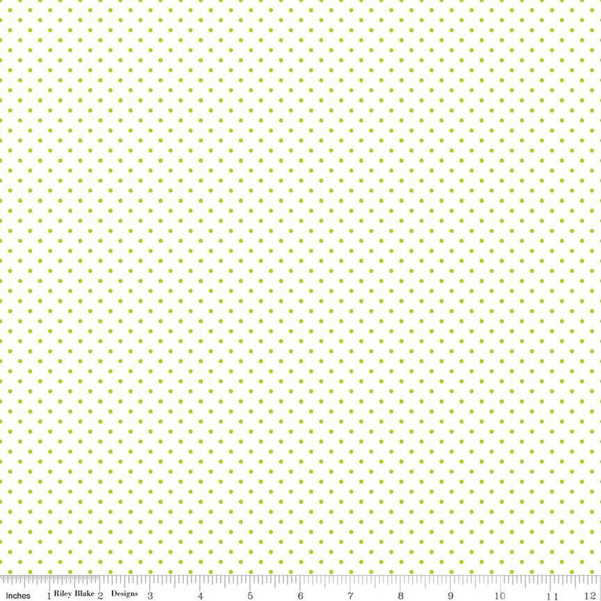 1/4 Yard 9”x42” Riley Blake Swiss Dot (Printed) Lime Green On White Quilt Cotton
