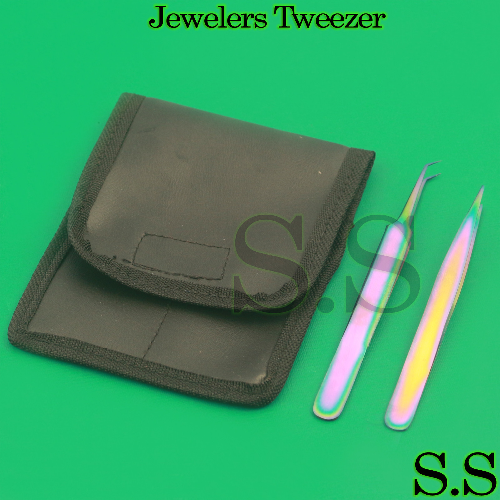 2 MULTI TITANIUM RAINBOW COLOR JEWELER STYLE TWEEZERS #8A+ #3 FINE POINT BTS-240