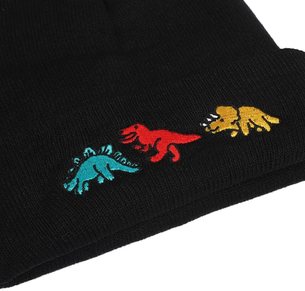 Totelux Cute Dinosaur Knitted Beanie Hats Embroidery Women Winter Hat Soft...