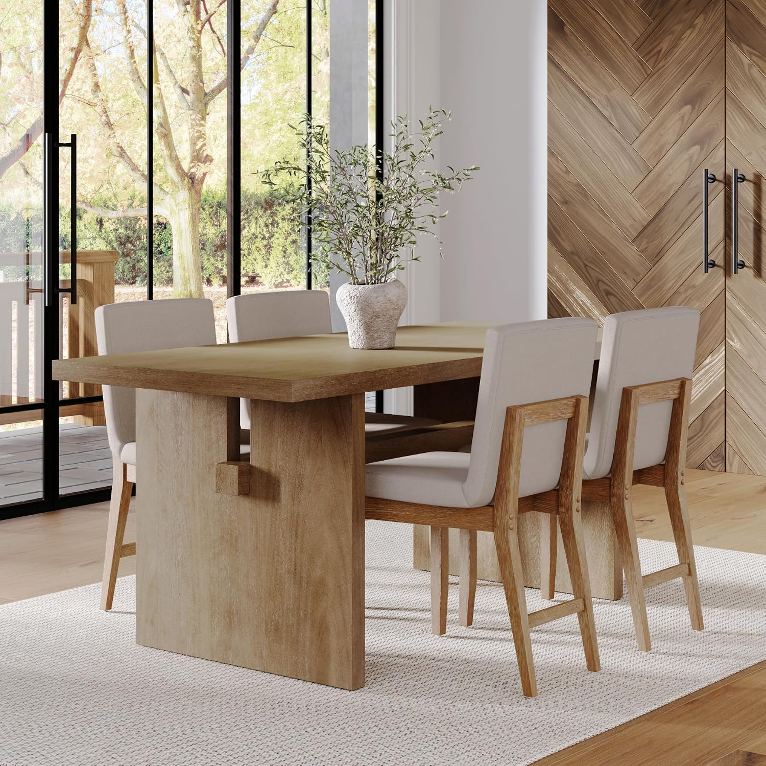 Nathan James Briggs Modern Dining Table for 6, Small Rectangle Dining Table, Sol