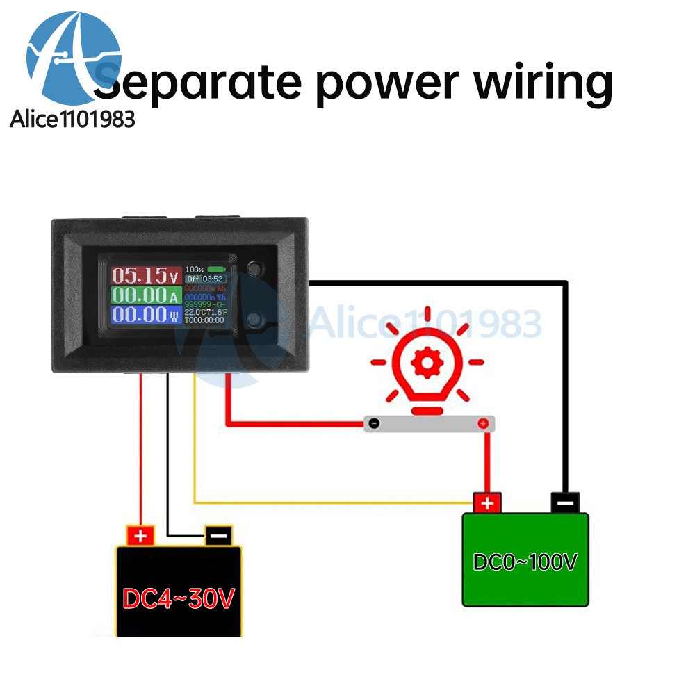 9in1 Multimeter DC4-30V Power Tester Voltage Current Capacity Meter 10A 50A 100A