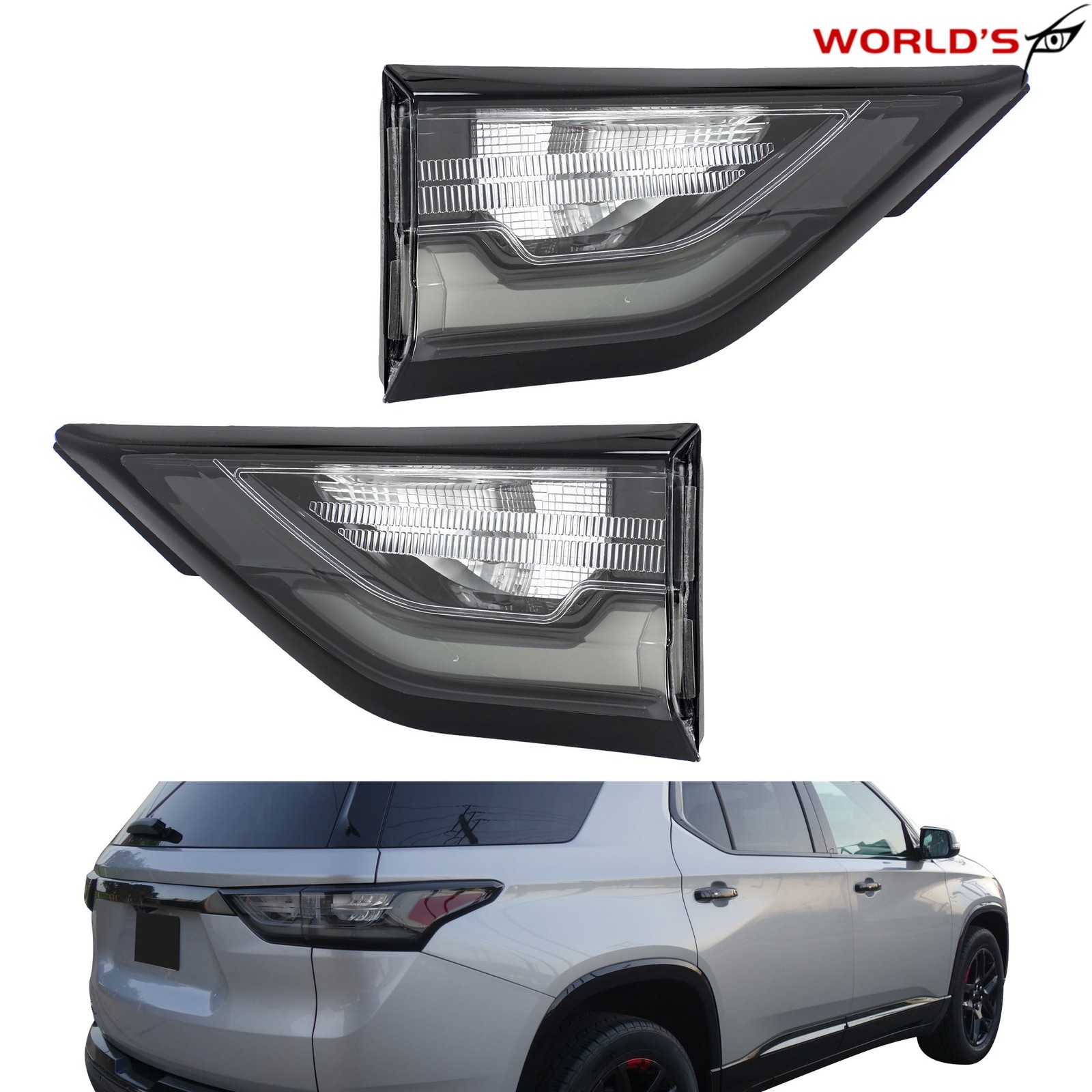 Inner Left+Right Side Tail Lights For Chevy Traverse 2018-2021 LED Tail Lamps