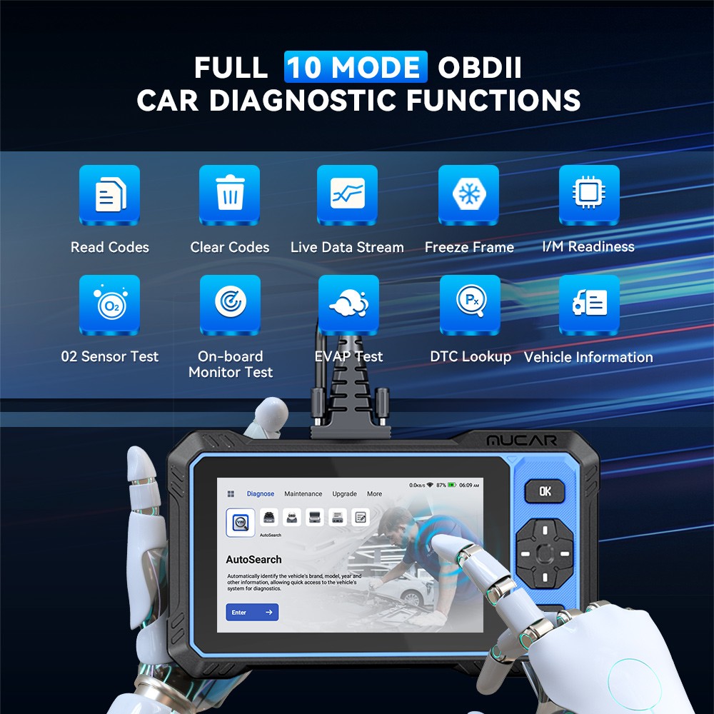 MUCAR 632 Engine ABS SRS SAS Bidirectional OBD2 Scanner Car Diagnostic Tool
