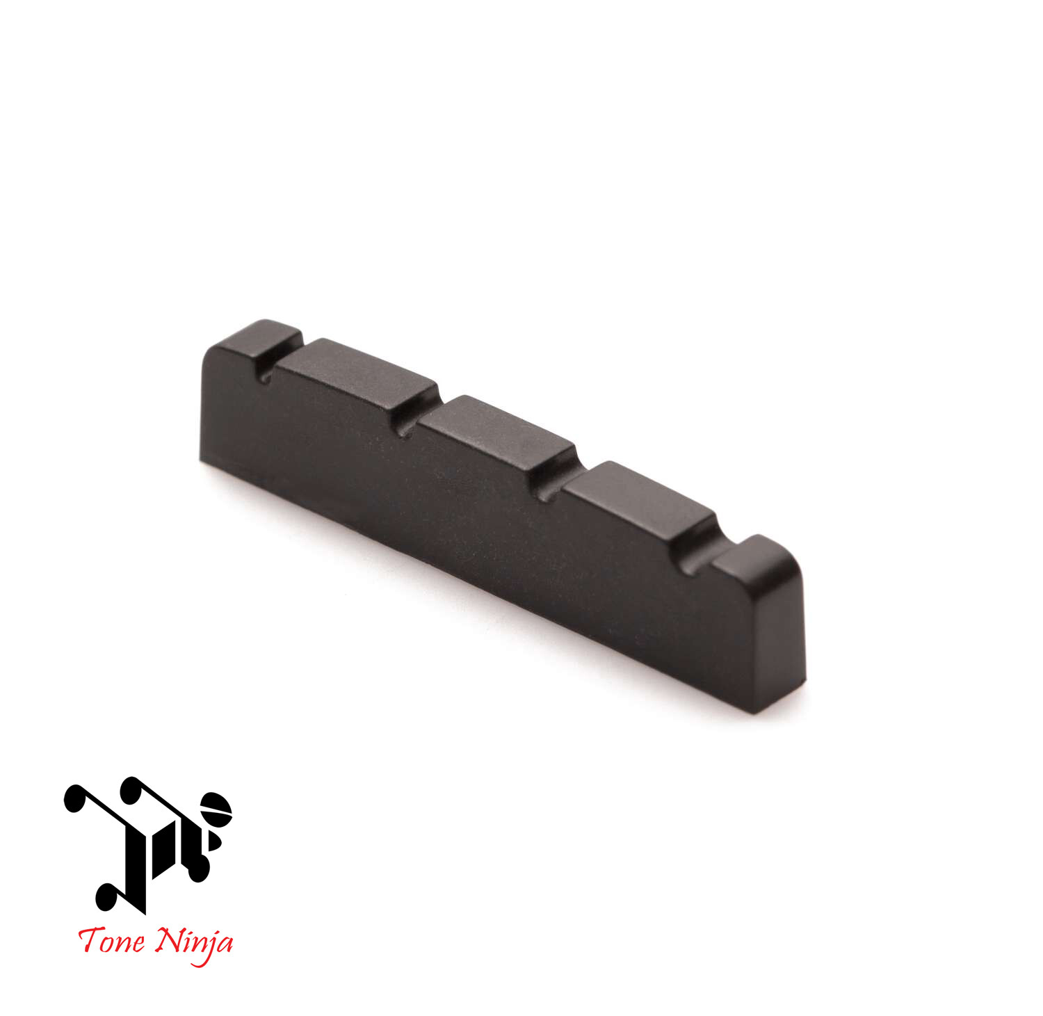 Genuine Tone Ninja Slotted 4-String Bass Guitar Nut, Black NUT-101-B1