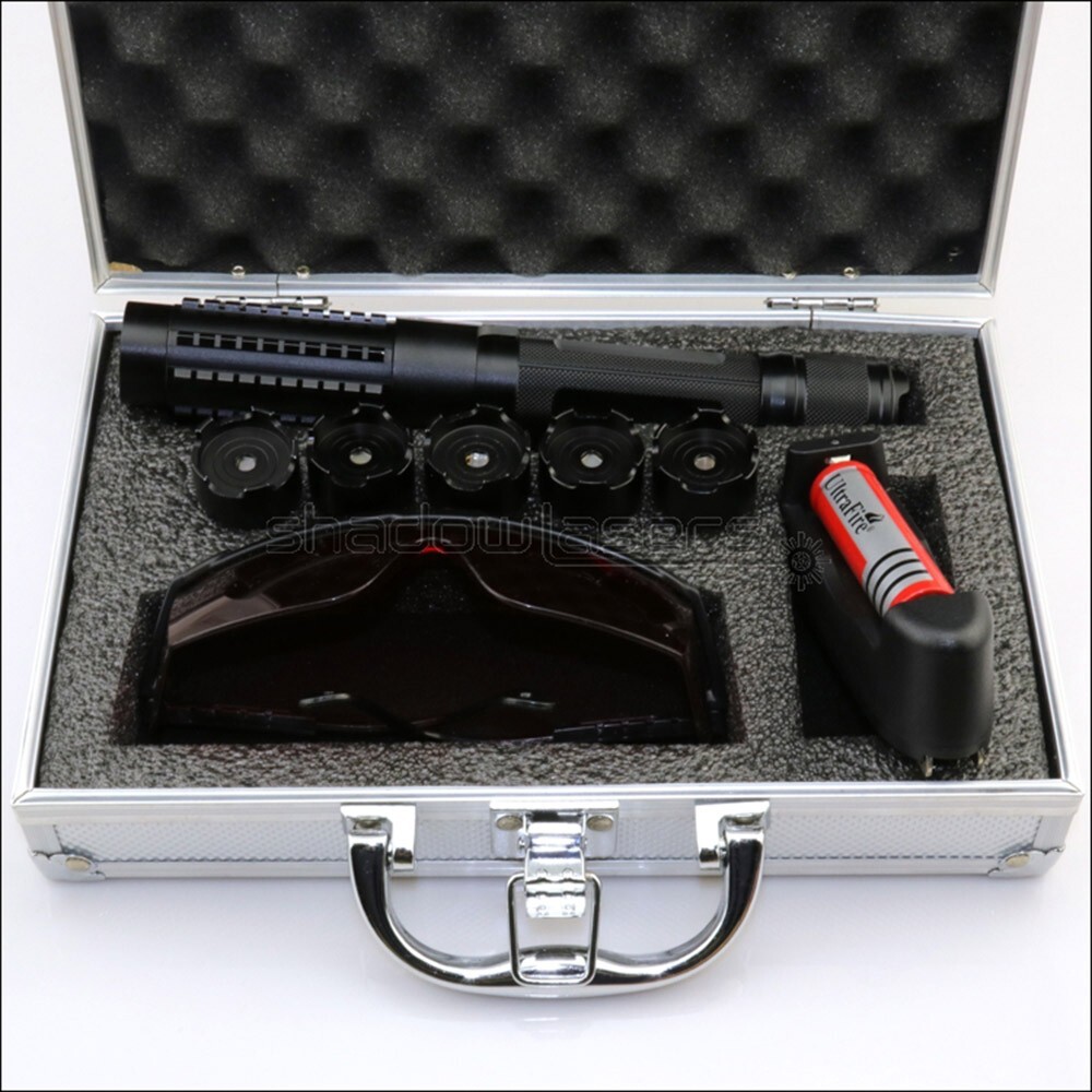 BX6 450nm Adjustable Focus Blue Laser Pointer & Battery&Charger&Goggles& 5 Stars